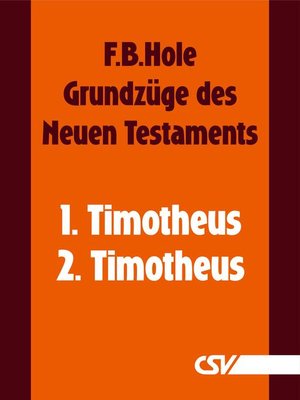 cover image of Grundzüge des Neuen Testaments--1. & 2. Timotheus